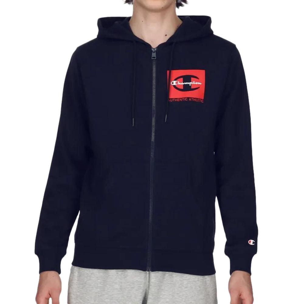 Sweat Zippée Marine Homme Champion Classic Label pas cher