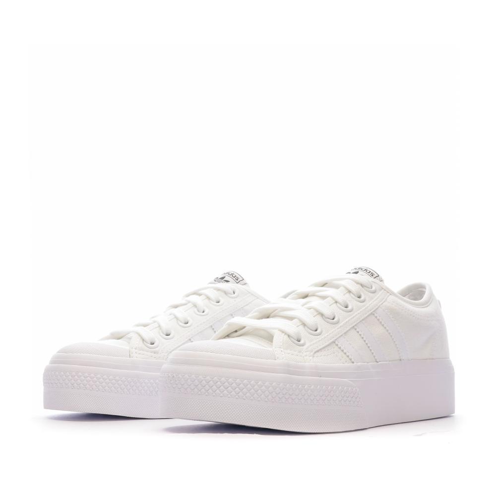 Baskets Blanches Femme Adidas Nizza vue 6