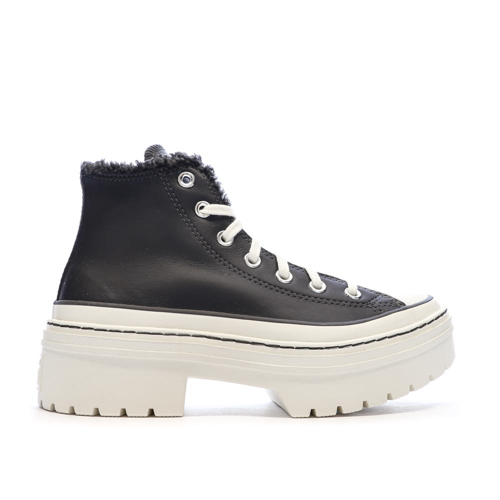Baskets Noires Femme Converse Chuck Taylor All Star Lugged vue 2