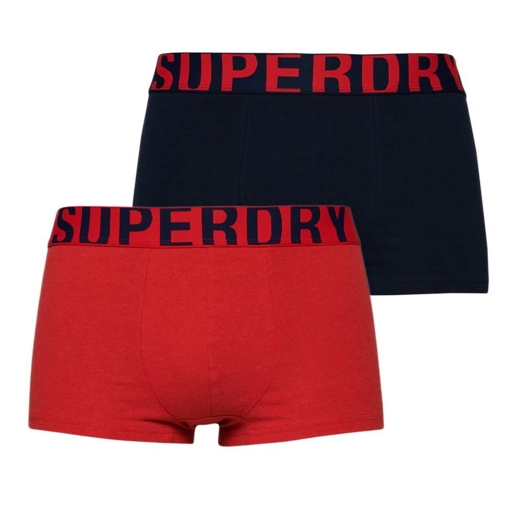 x2 Boxers Marine/Rouge Homme Superdry M3110345B pas cher