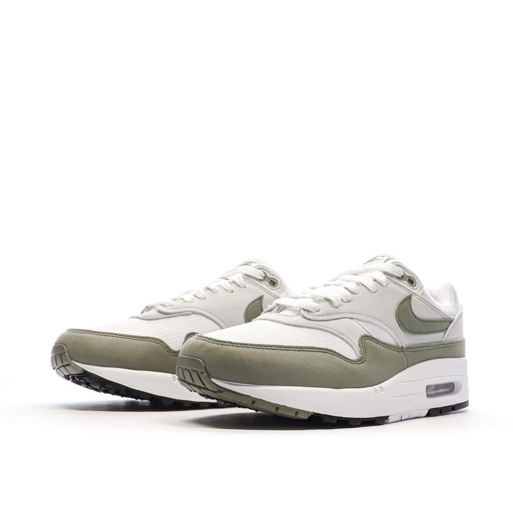 Baskets Blanches/Kaki Femme Nike Air Max 1 vue 6