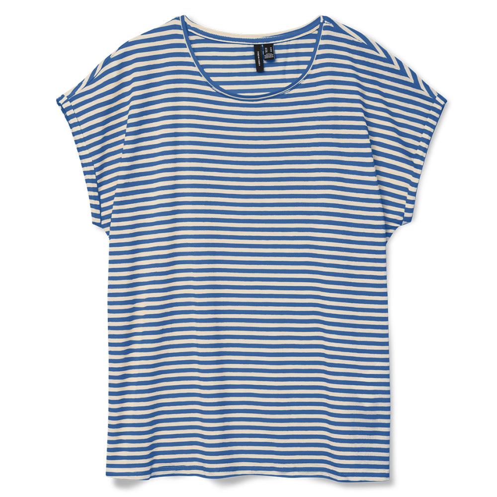 T-shirt Bleu/Blanc Femme Vero Moda Mava vue 3