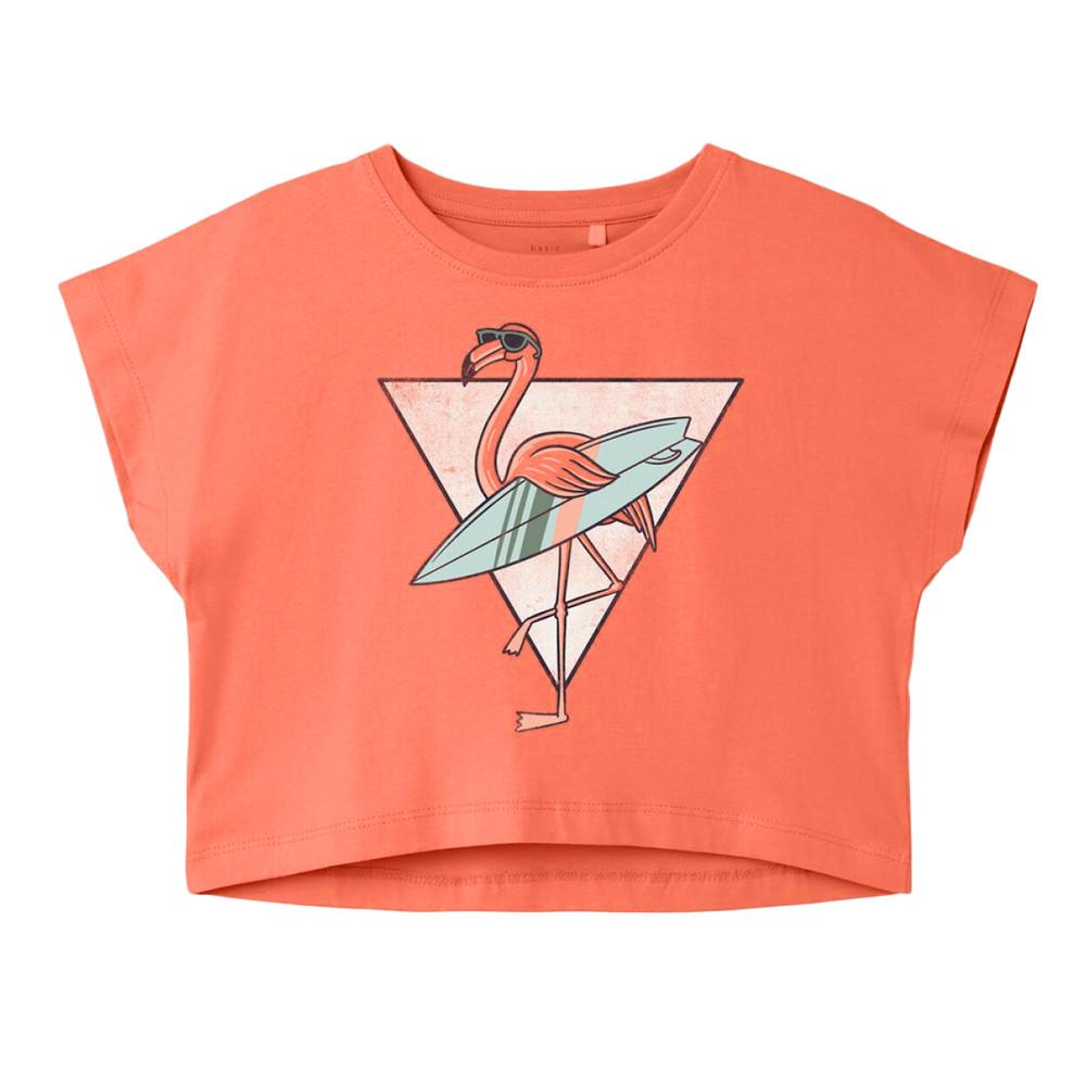 T-shirt Orange Fille Name it Vilma pas cher