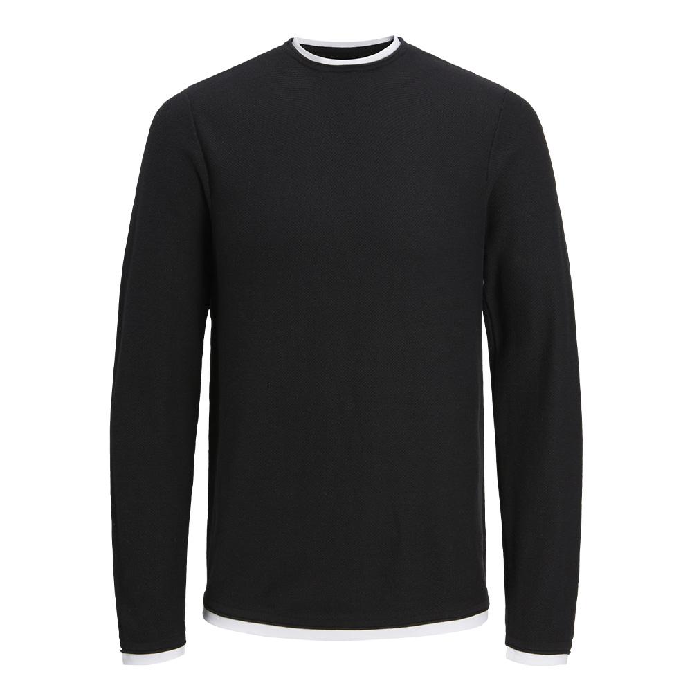 Pull Noir Garçon Jack & Jones Twinn Knit Neck pas cher