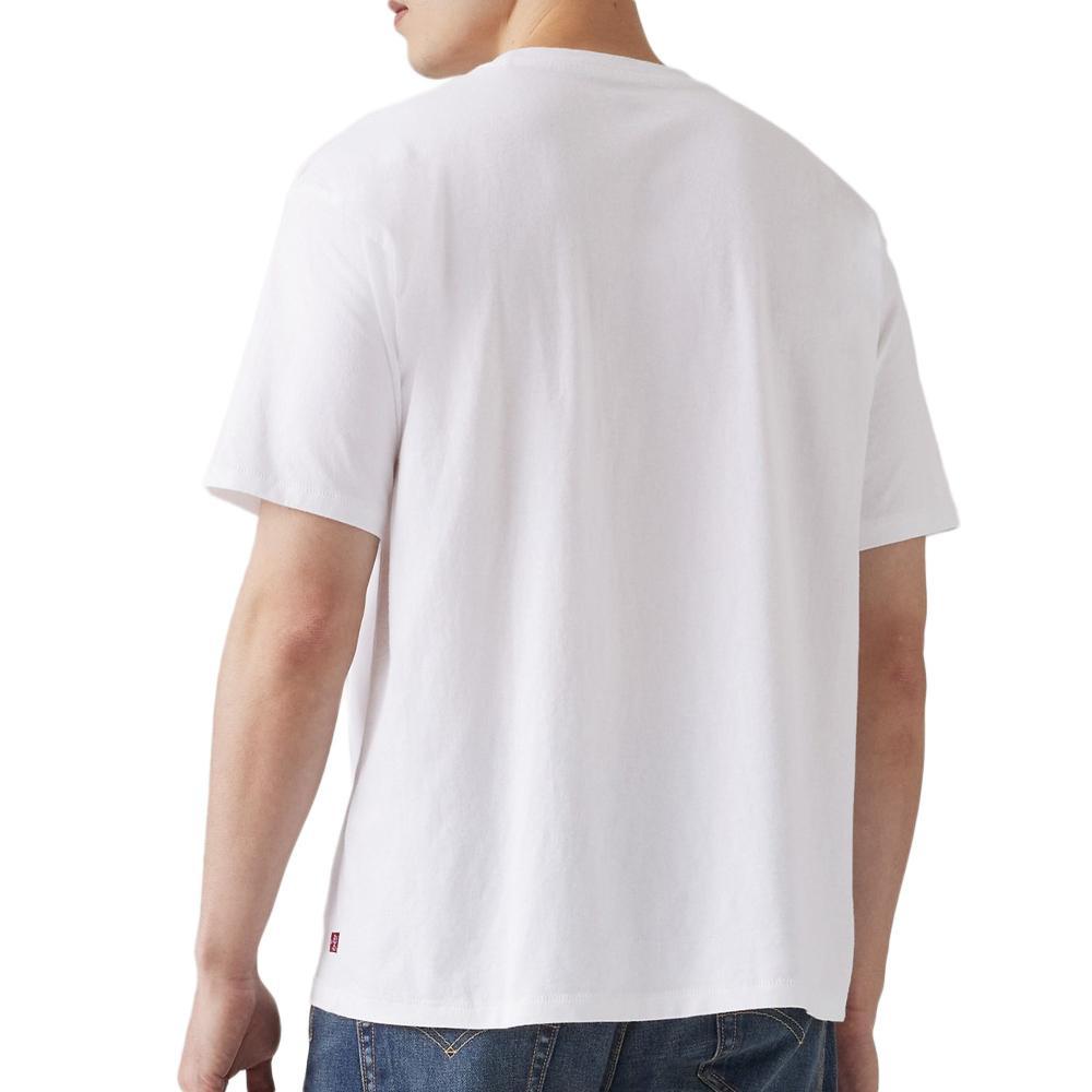 T-Shirt Blanc Homme Levi's Red Vintage Garmen A0637 vue 2