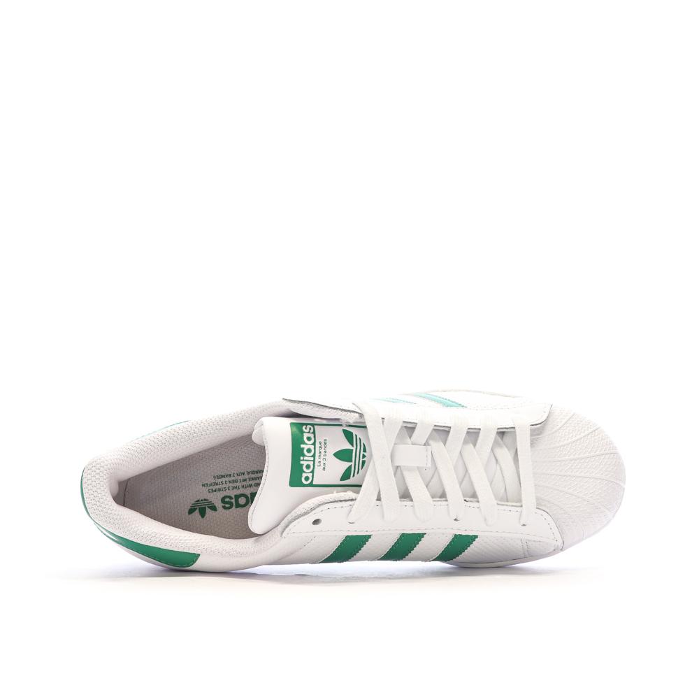 Baskets Blanc/Vert Homme Adidas Superstar IF3654 vue 4