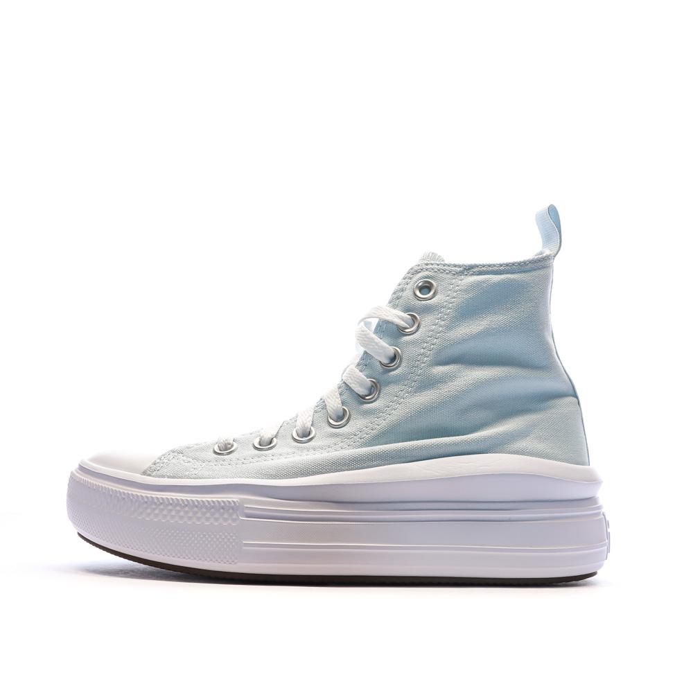 Baskets Bleu Ciel Femme Converse Chuck Taylor All Star Move vue 2