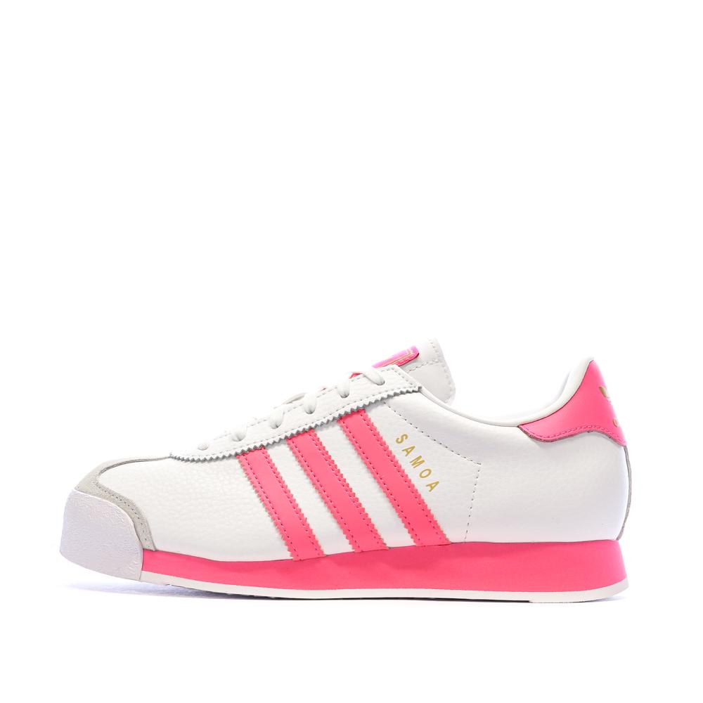 Baskets Rose/Blanc Femme Adidas Samoa pas cher