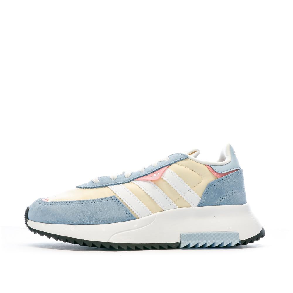 Baskets Bleu/Rose Femme Adidas Retropy pas cher