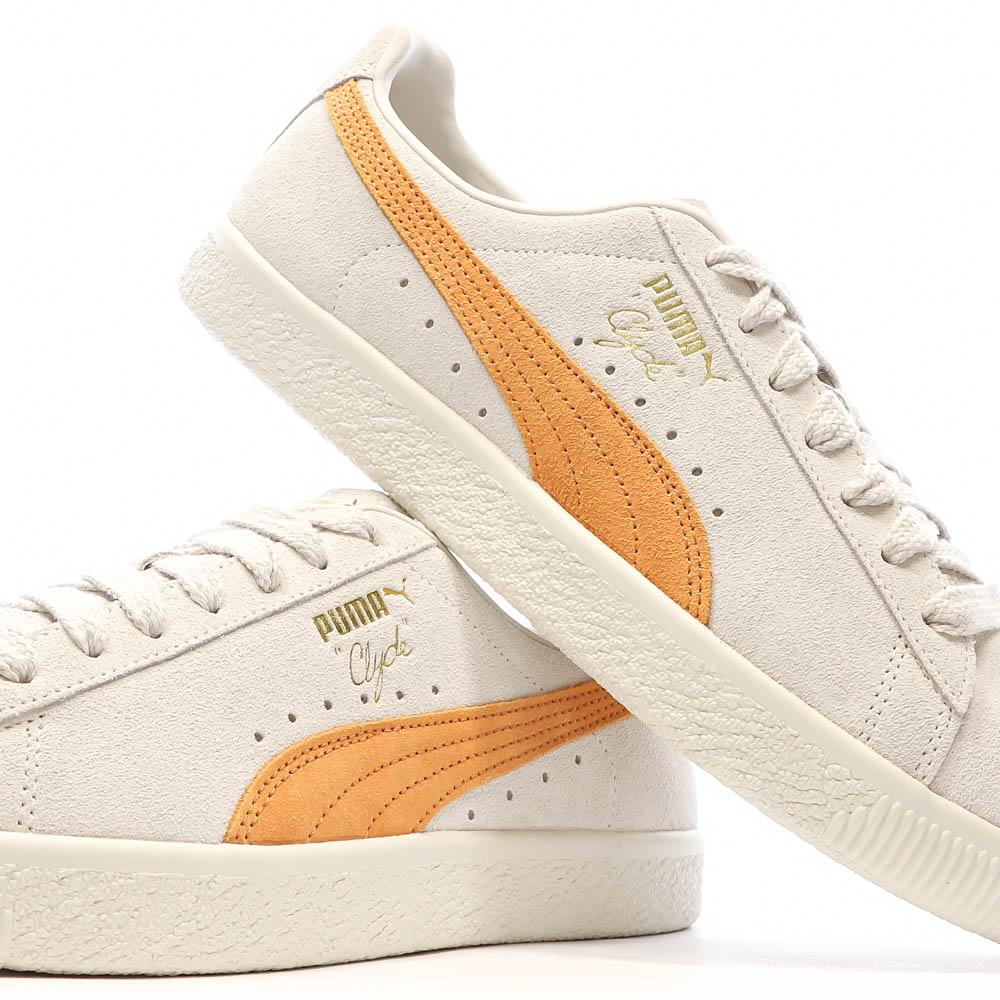 Baskets Ecru/Orange Homme Puma Clyde Og vue 7