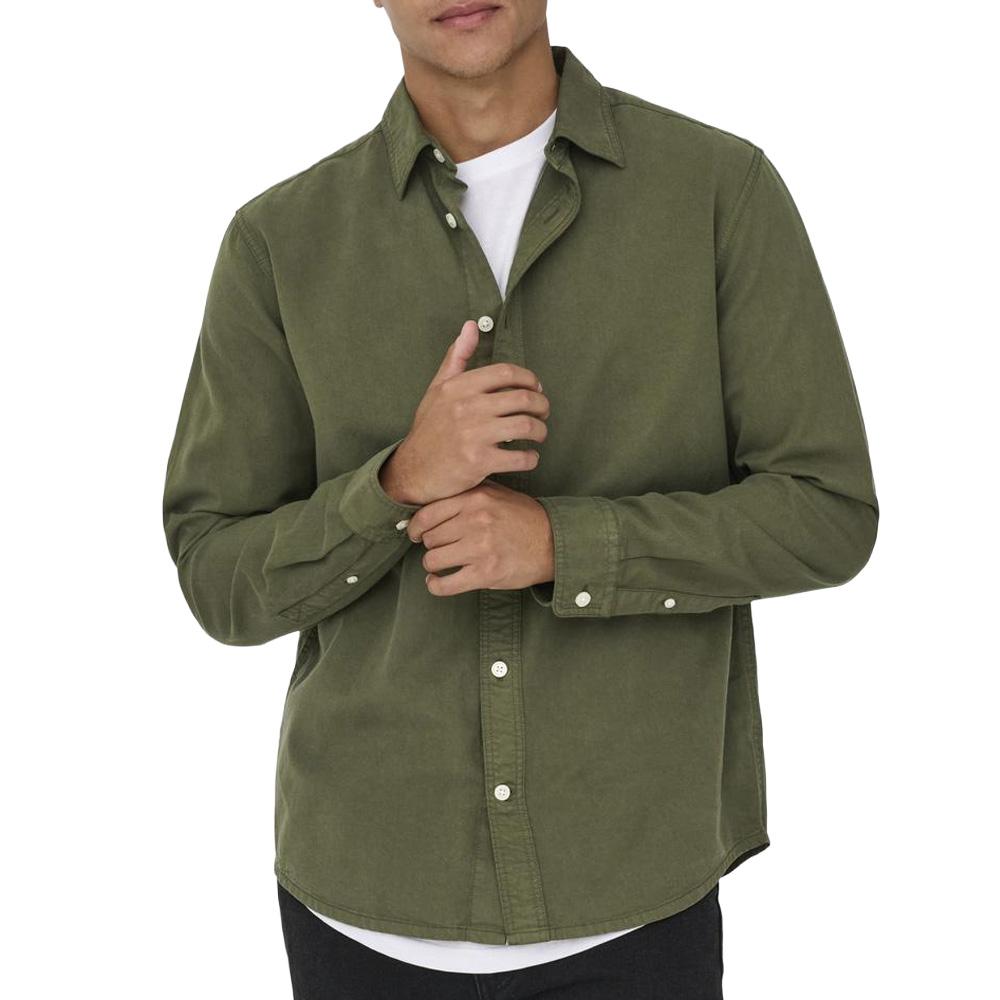 Chemise Kaki Homme Only & Sons Sotto pas cher