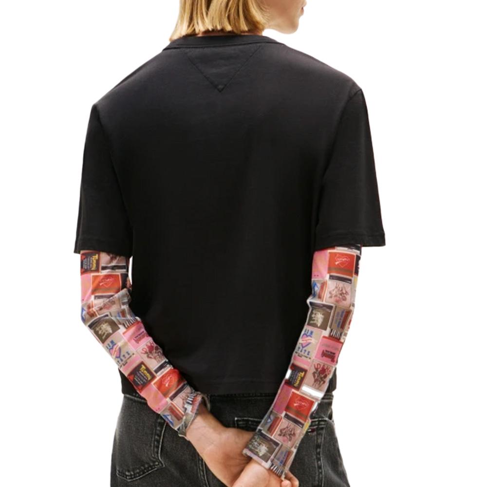 T-shirt Noir Femme Tommy Hilfiger Tjw Bxy Badge vue 2