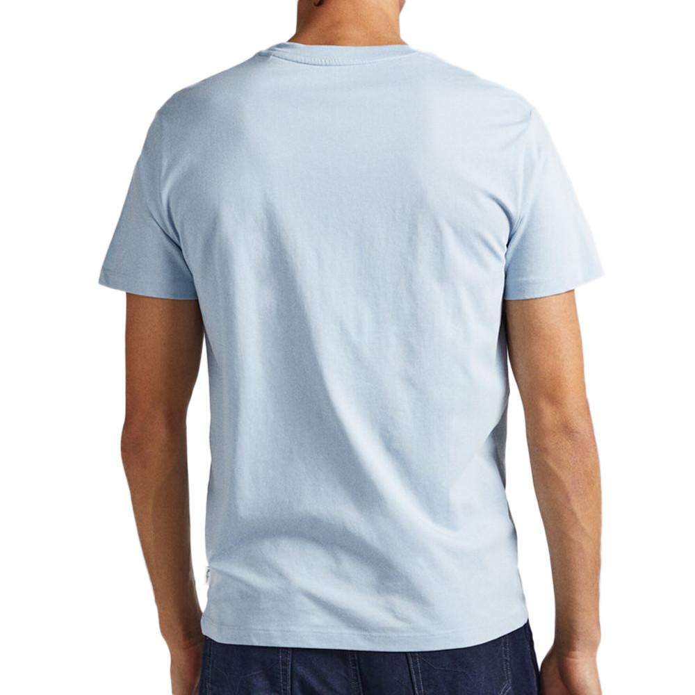 T-shirt Bleu Homme Pepe jeans Oldwive vue 2