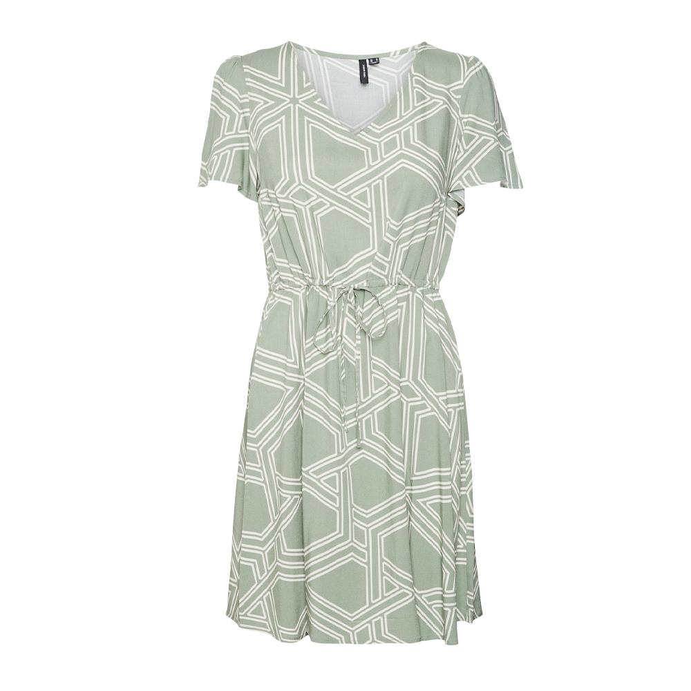 Robe Blanc/Vert Femme Vero Moda Vmeasy Joy pas cher
