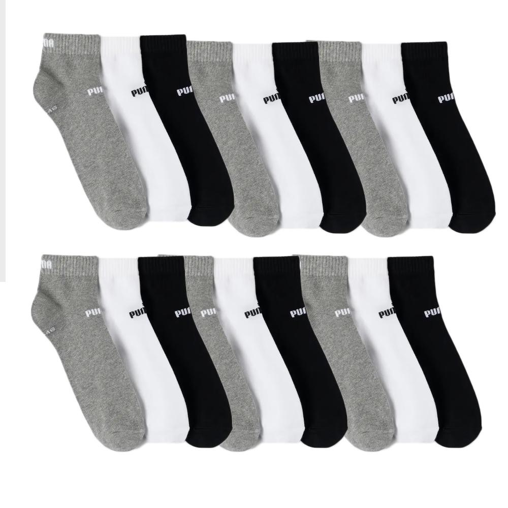3x Paires de Chaussettes Blanches/Grises Homme Puma Elements pas cher