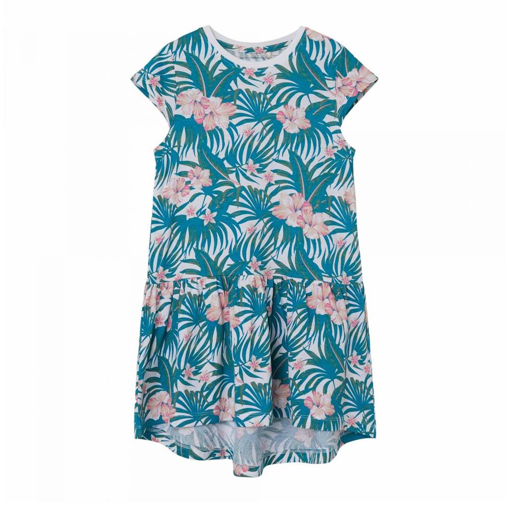 Robe Blanche/Bleu Fille Name it Frida pas cher