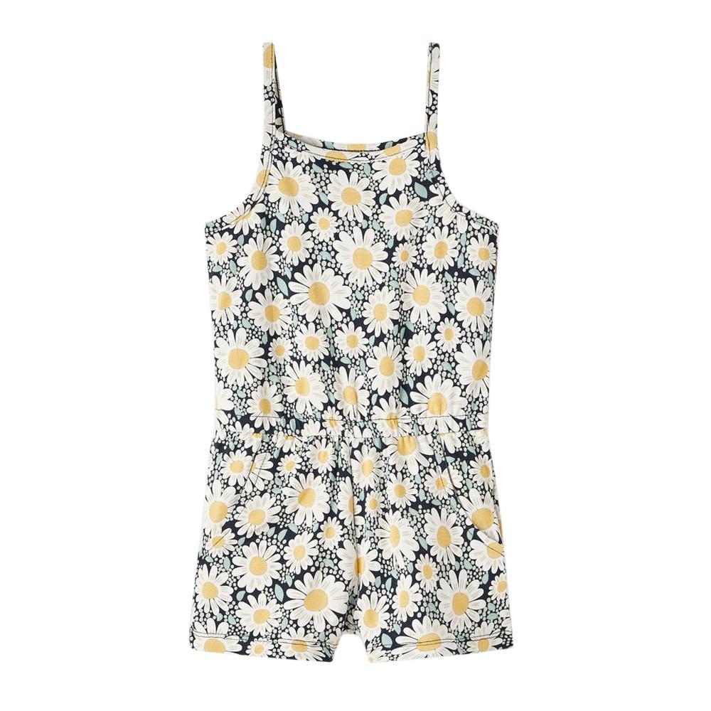 Combishort Jaune/Marine à fleurs Fille Name It Vigga pas cher