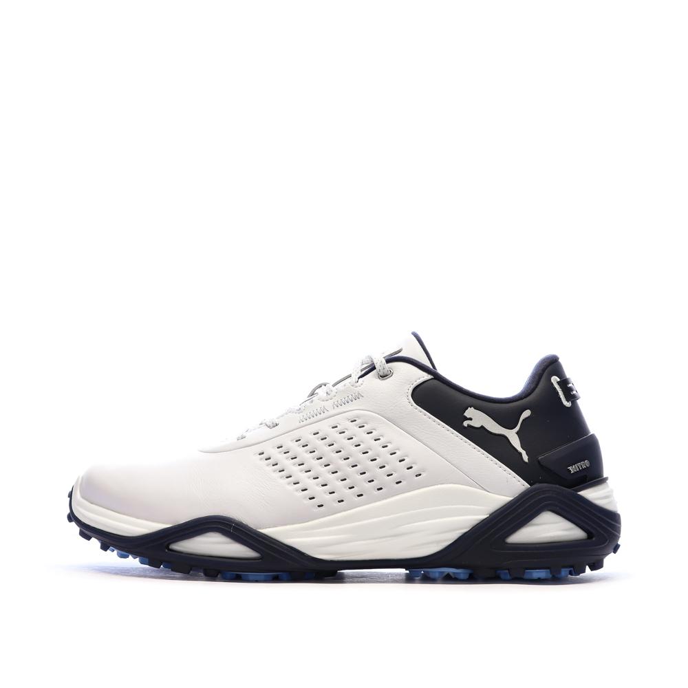 Zapatillas de golf Puma Shadowcat Nitro™ Lea Blanco/Azul Marino, Hombre barato
