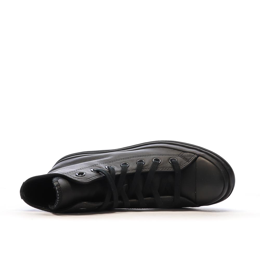 Baskets Noires Femme Converse Leather vue 4