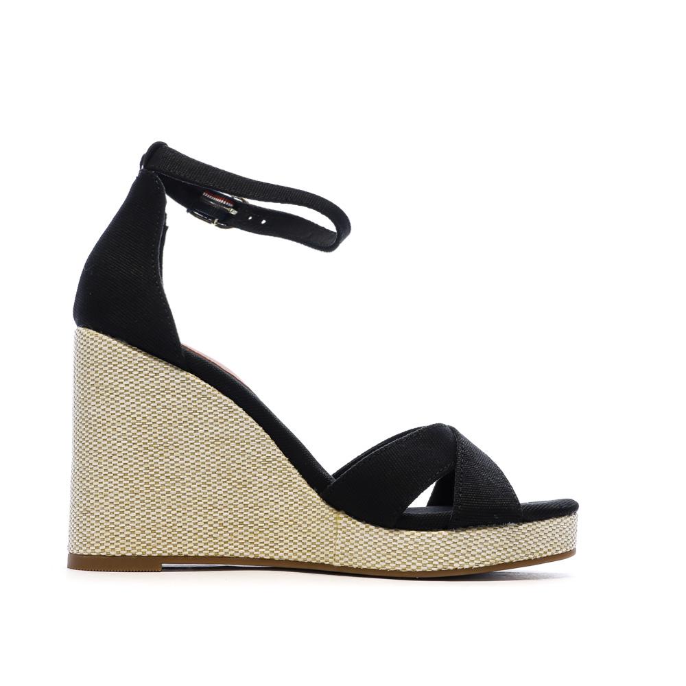 Sandales Noires Femme Tommy Hilfiger Flag vue 2