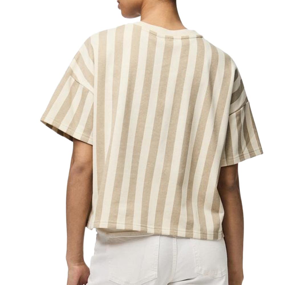 T-shirt Beige à rayures Femme Pieces Chilli Summer vue 2
