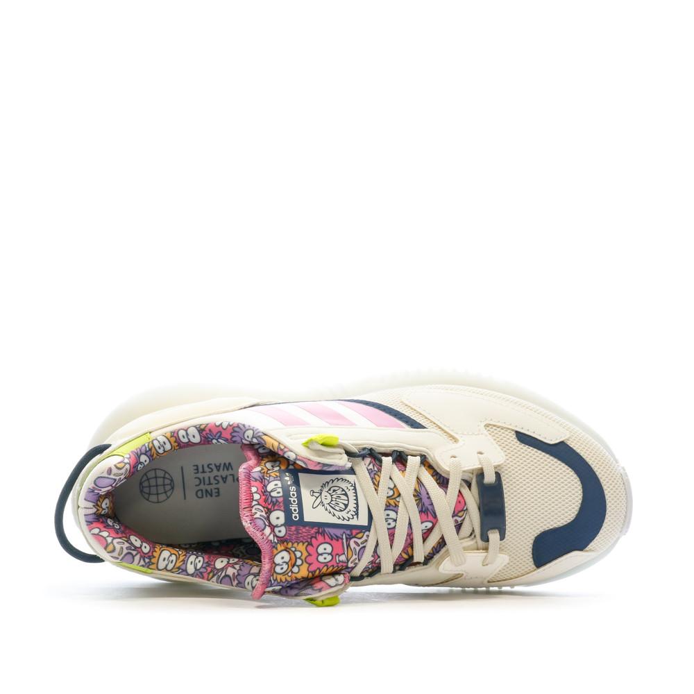 Baskets Écru Femme Adidas Zx 5k Boost vue 4