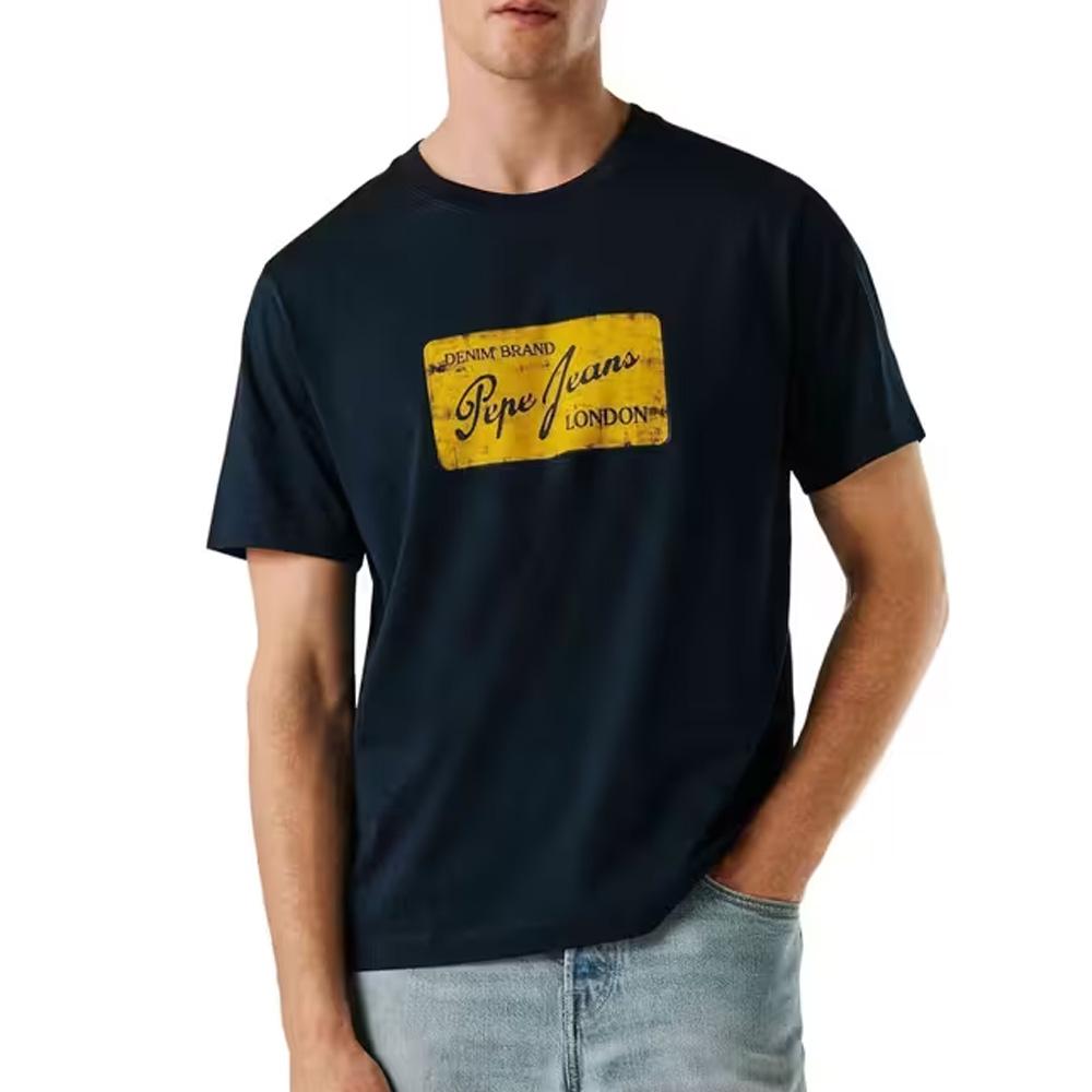Camiseta azul marino para hombre Pepe jeans Original barato