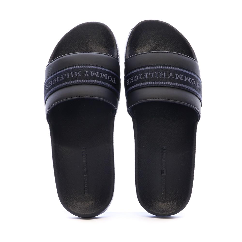 Claquettes Noires Femme Tommy Hilfiger Hilfiger Poolside vue 3