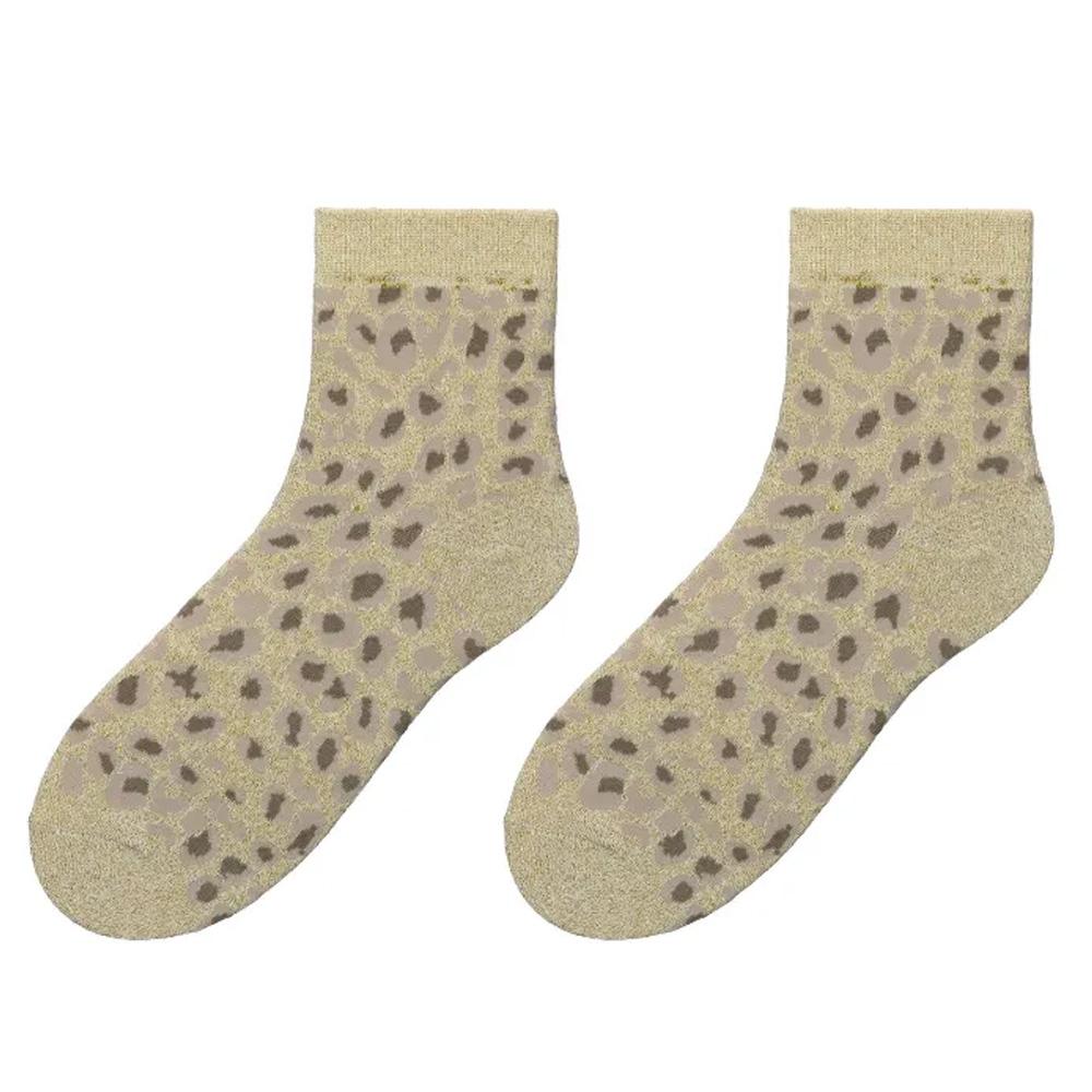 Beige Socken für Damen Stella Green Leopard günstig