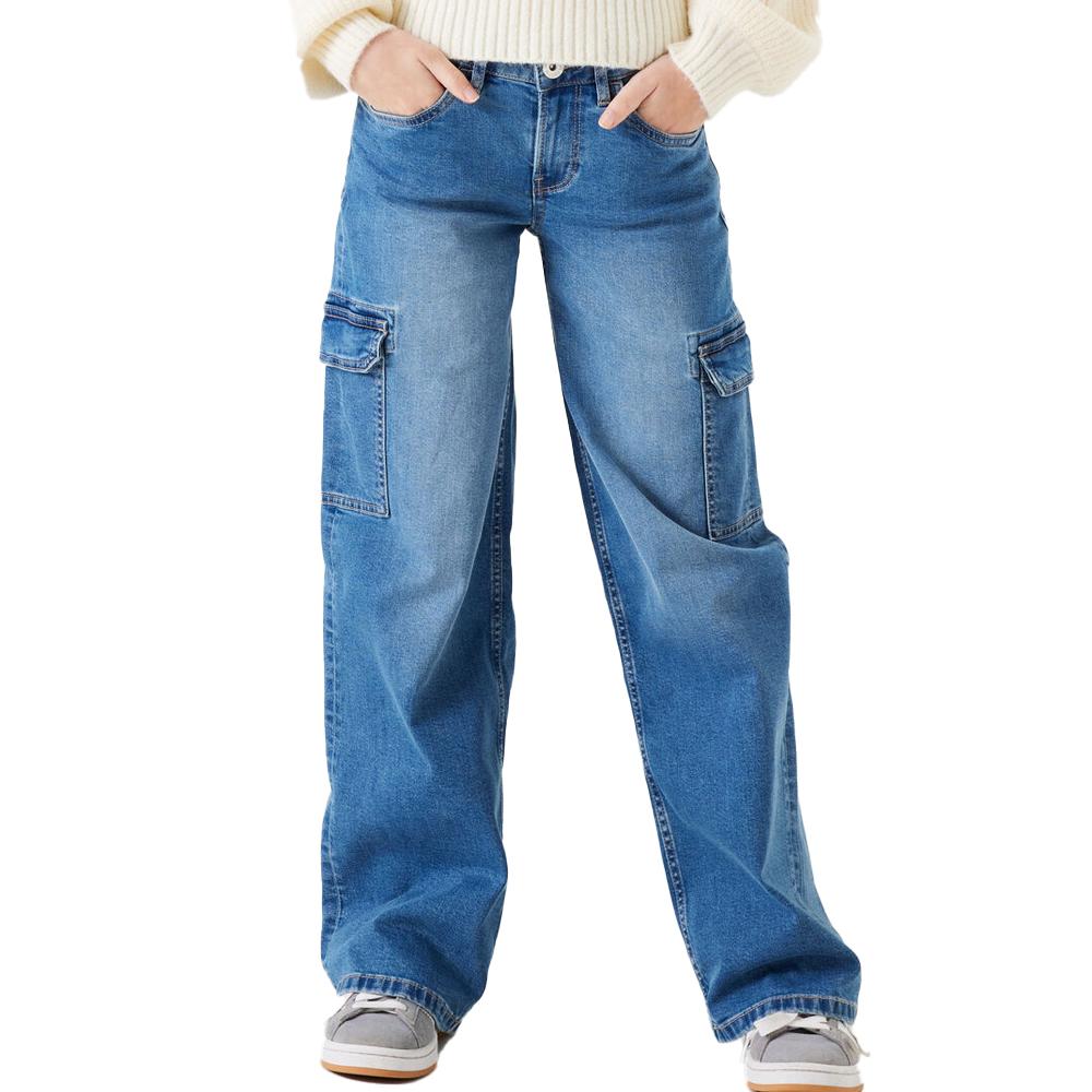Jean Large Cargo Bleu Fille Garcia U42525 pas cher
