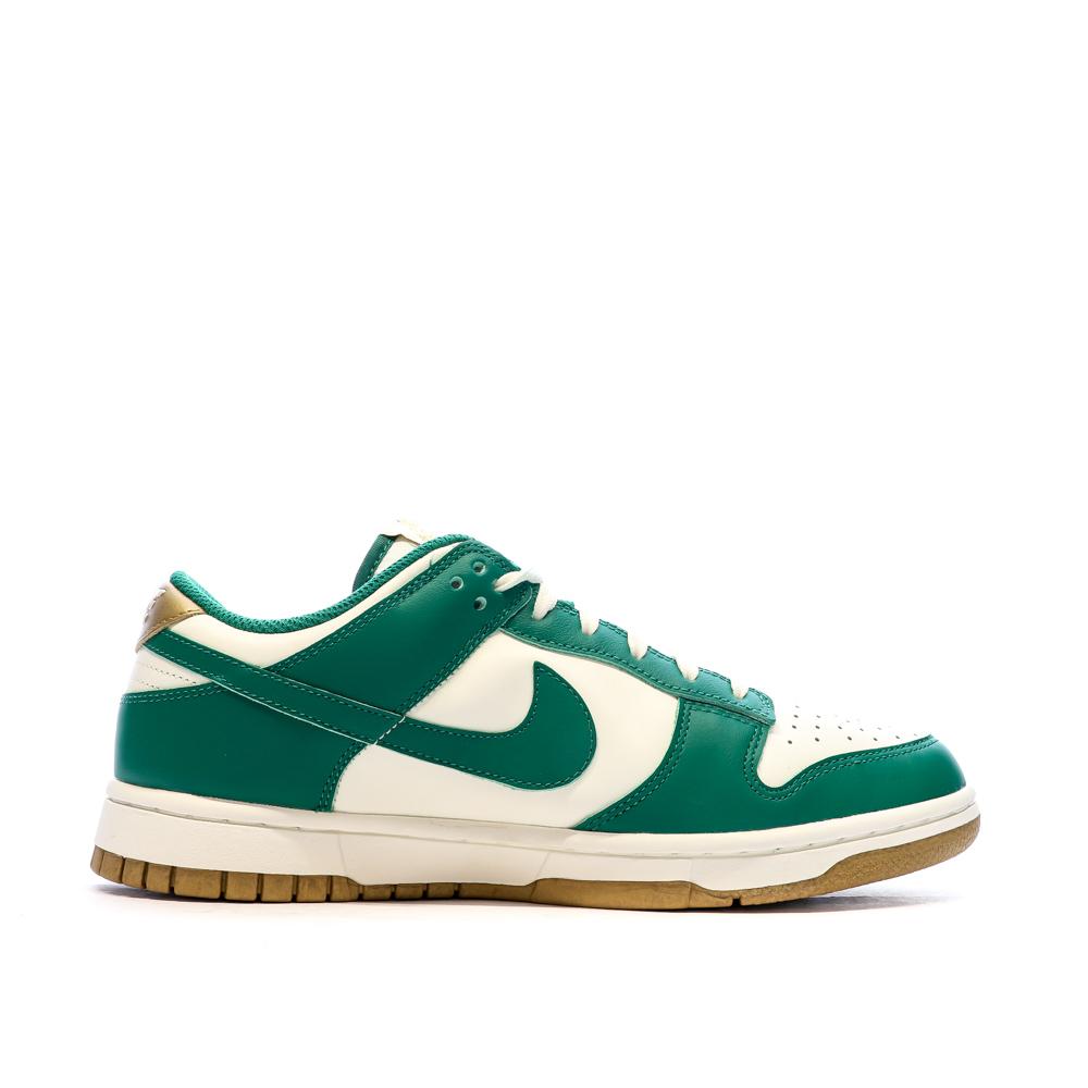 Baskets Blanche/Verte Femme Nike Dunk vue 2