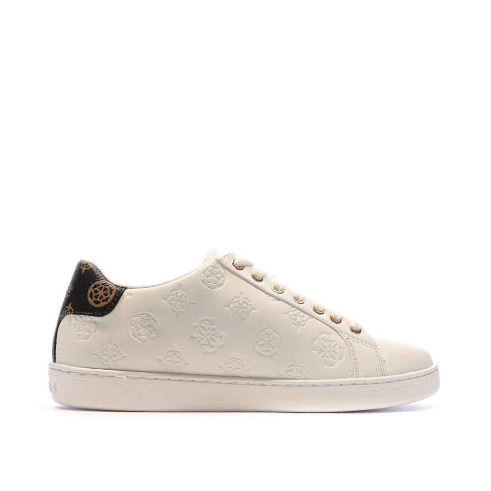 Baskets Blanches/Marron Femme Guess Rosenna vue 2