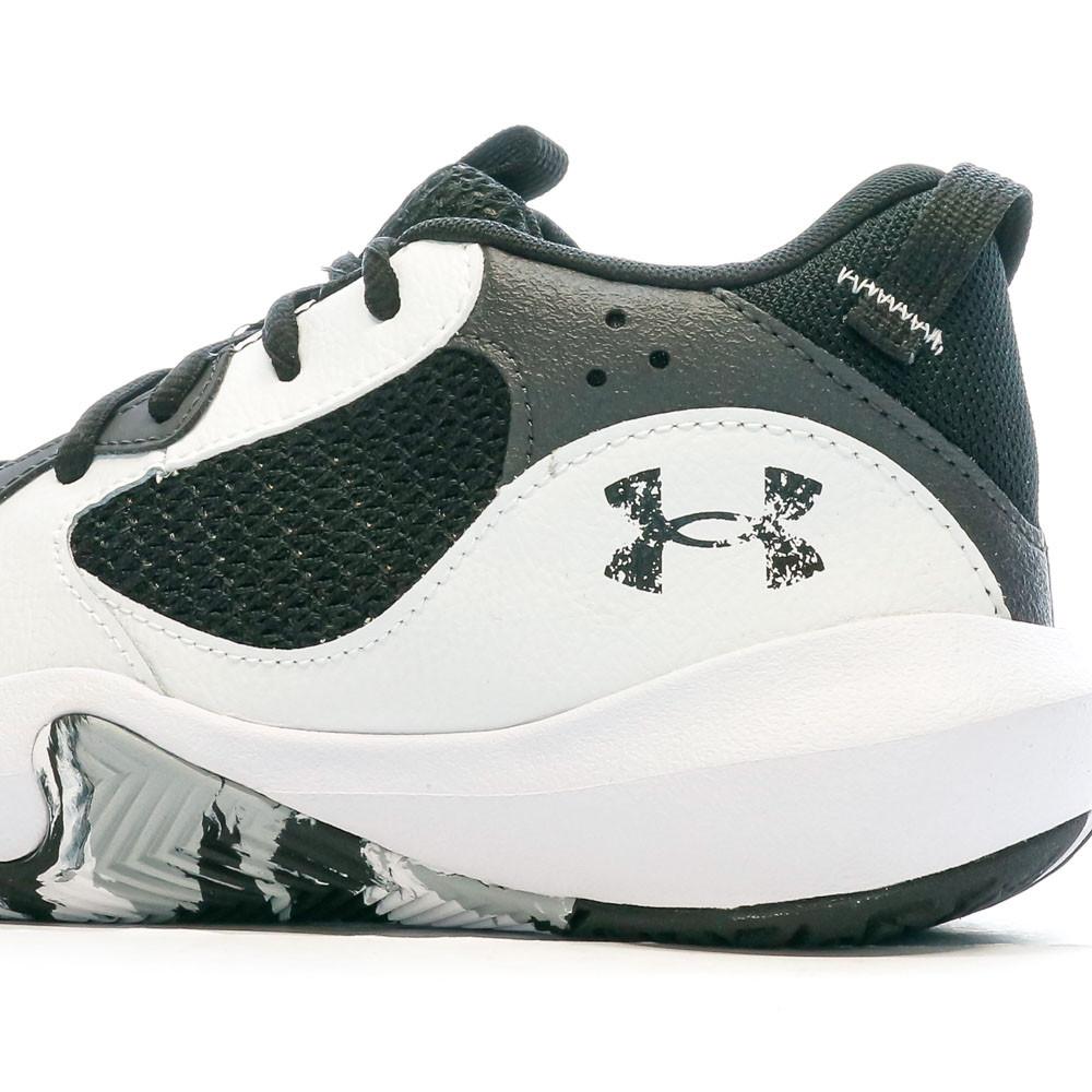 Chaussures de basketball Blanc/Noir/Gris Garçon Under ArmourLockdown 6 vue 7