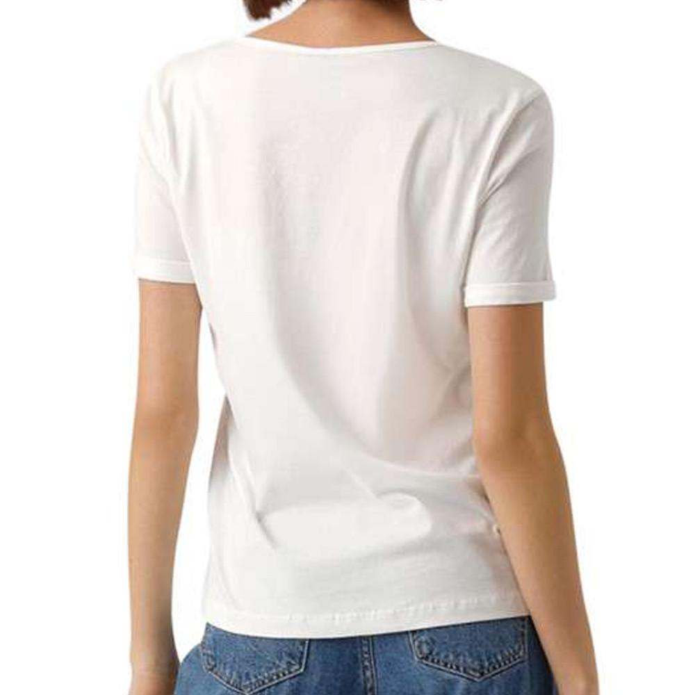 T-shirt Blanc Femme Vero Moda Pryla vue 2