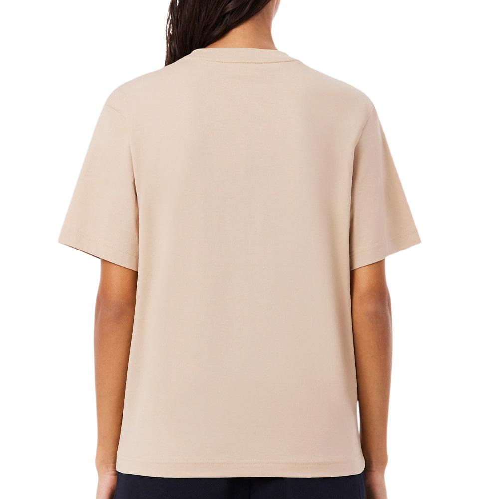 T-shirt Beige Femme Lacoste TF7215 vue 2