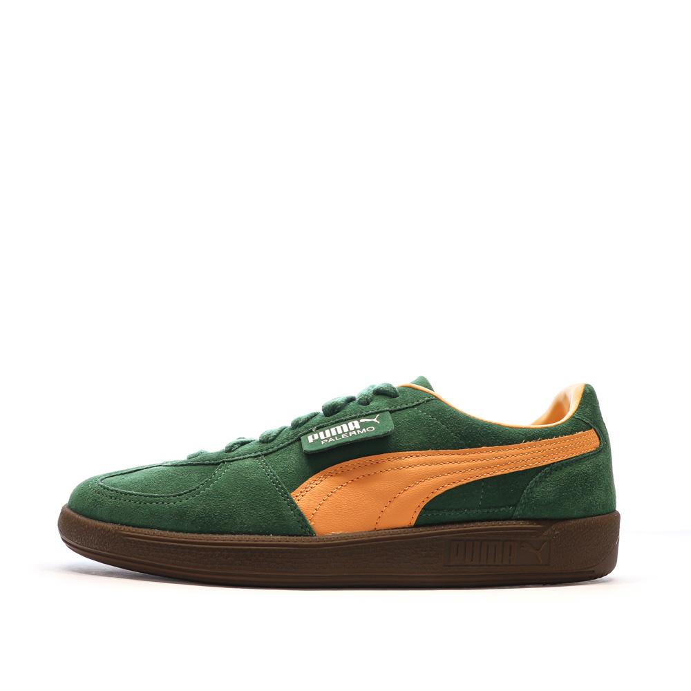 Baskets Vertes/Orange Homme Puma Palermo pas cher