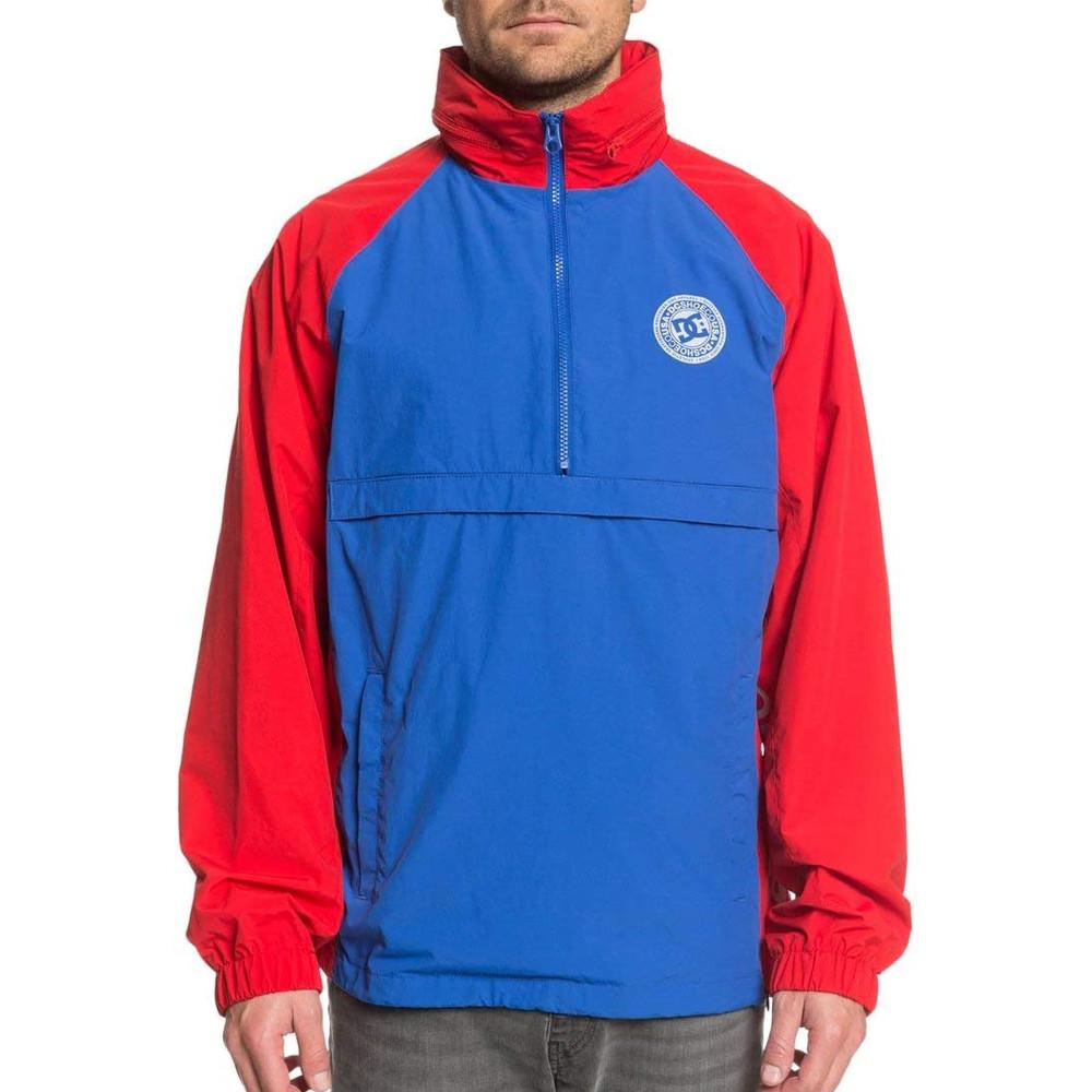 Coupe-Vent 1/4 Zip Bleu/Rouge Homme DC Shoes Mitford pas cher
