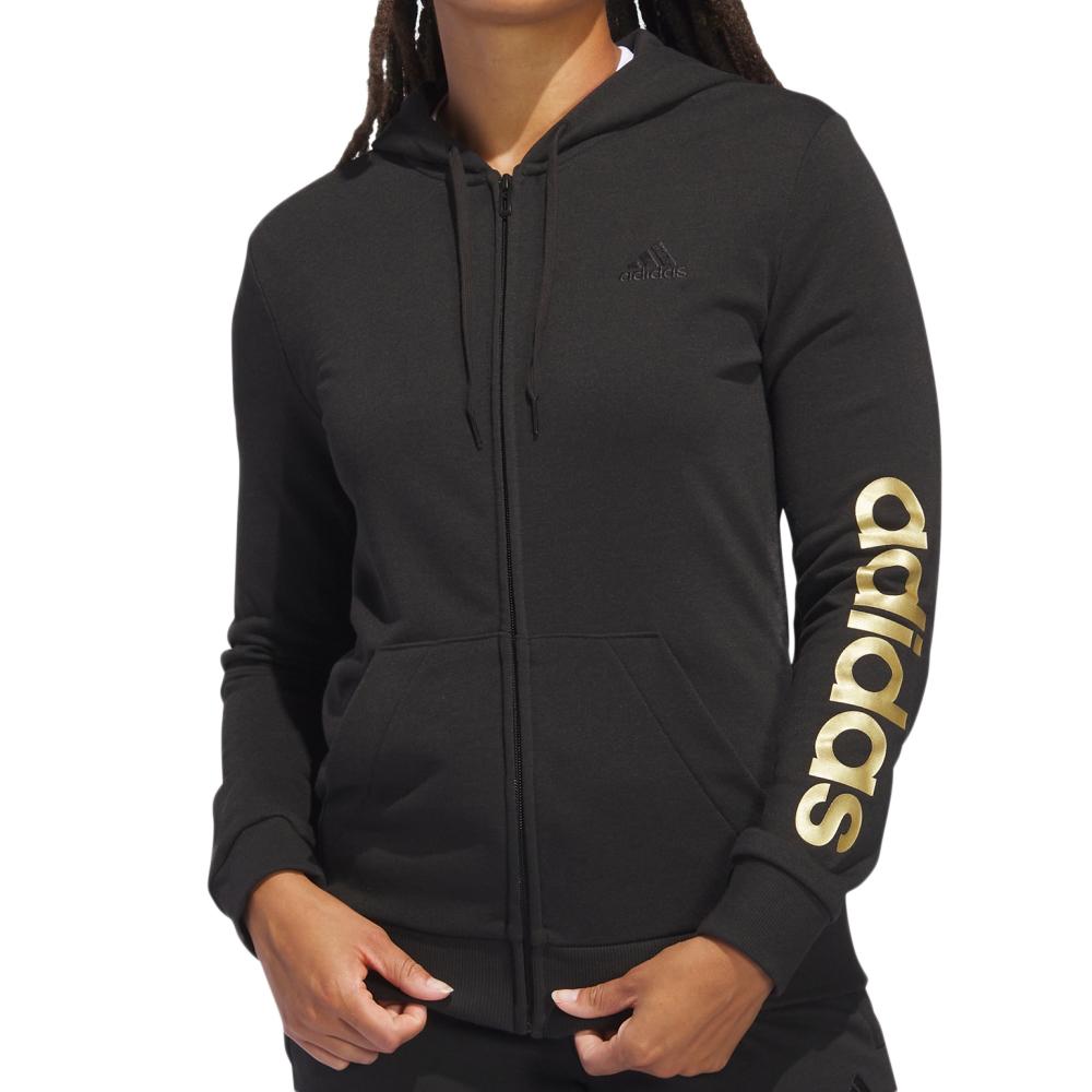 Sweat à Capuche Zippée Noir Femme Adidas H07761 pas cher