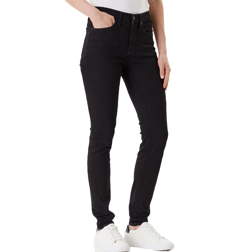 Jean Skinny Noir Femme Calvin Klein Mid Rise Ck C pas cher