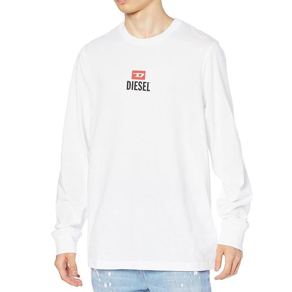 T-shirt Manches Longues Blanc Homme Diesel Small pas cher