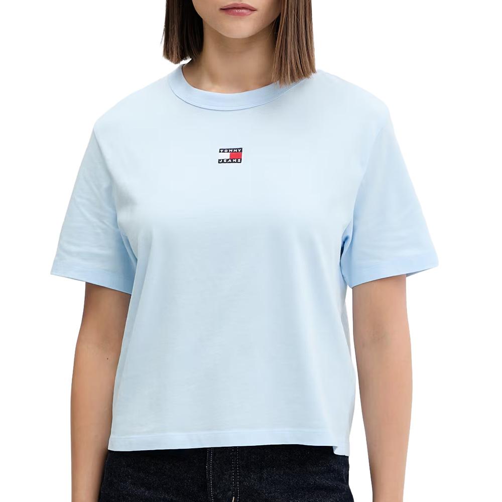 T-Shirt Bleu Femme Tommy Hilfiger Badge1 pas cher