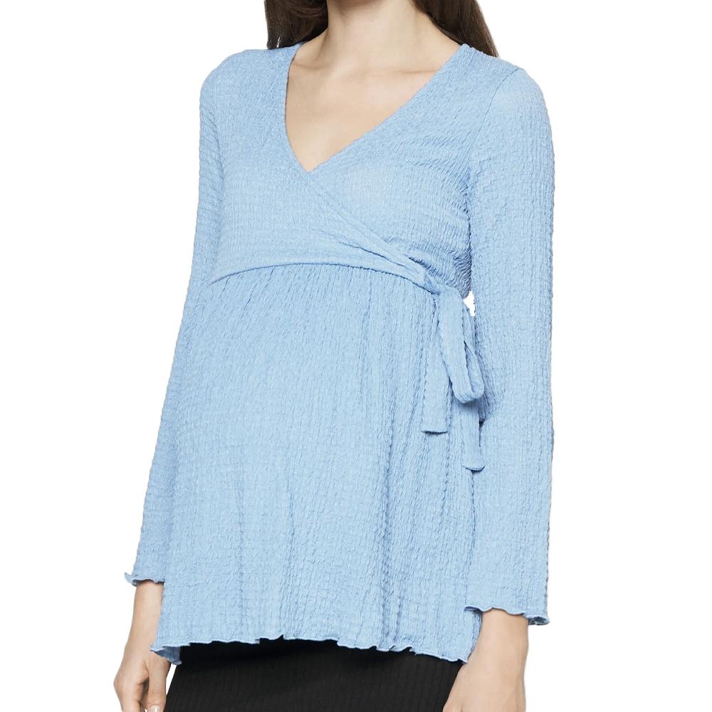 Blouse de Grossesse Bleu Femme Mamalicious Suria Lia pas cher