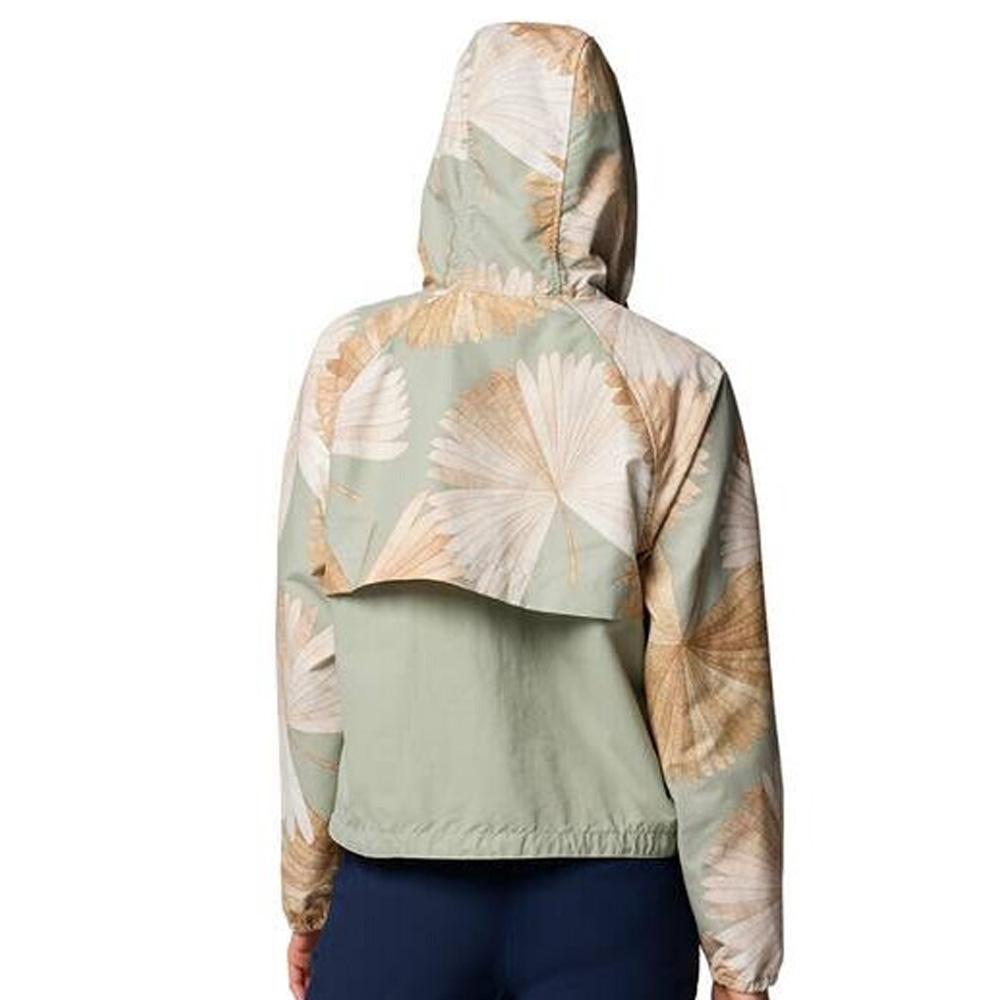Chaqueta cortavientos verde para mujer Columbia Spire con estampado ver 2