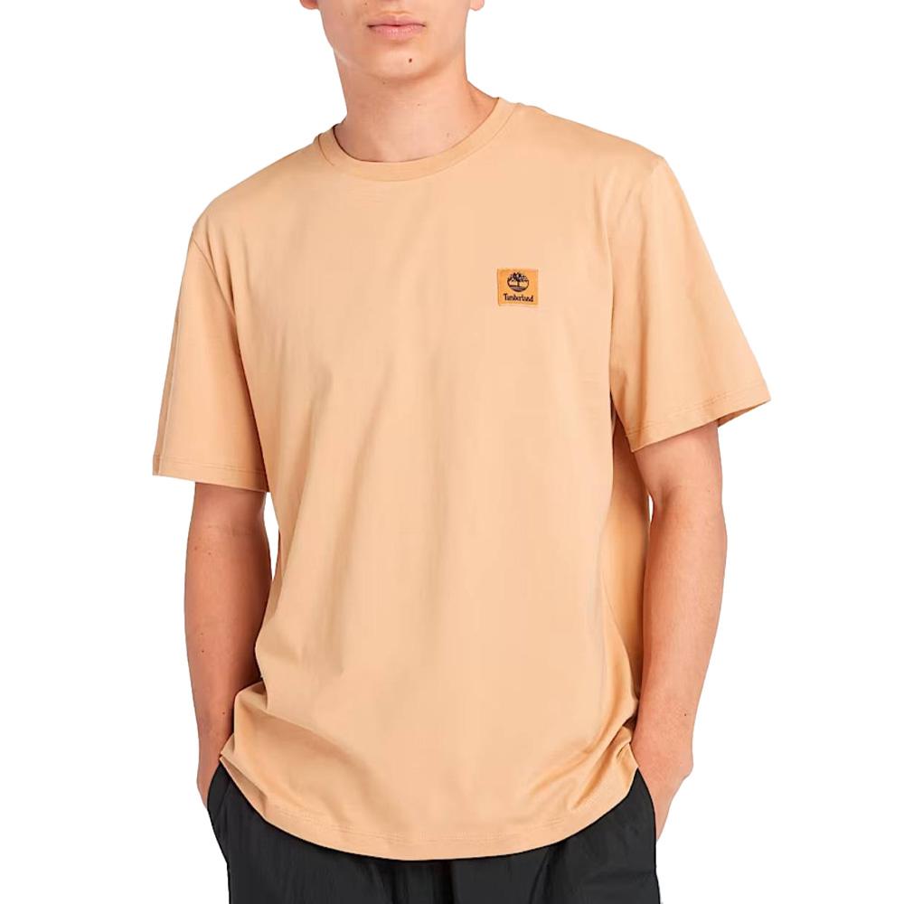 Camiseta de color camel para hombre de Timberland con insignia en la manga barato