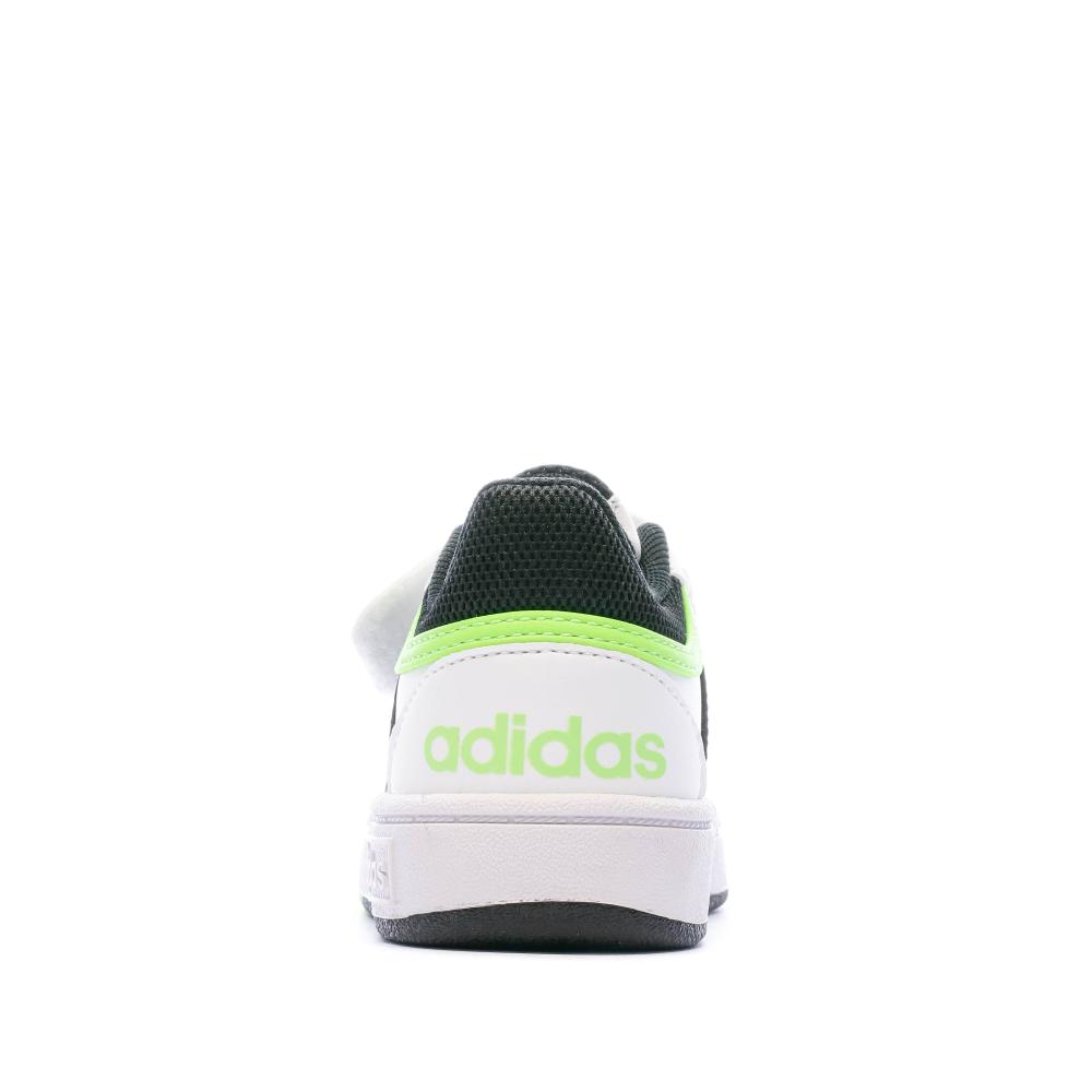 Baskets Verte/Blanche Garçon Adidas Hoops 3.0 vue 3