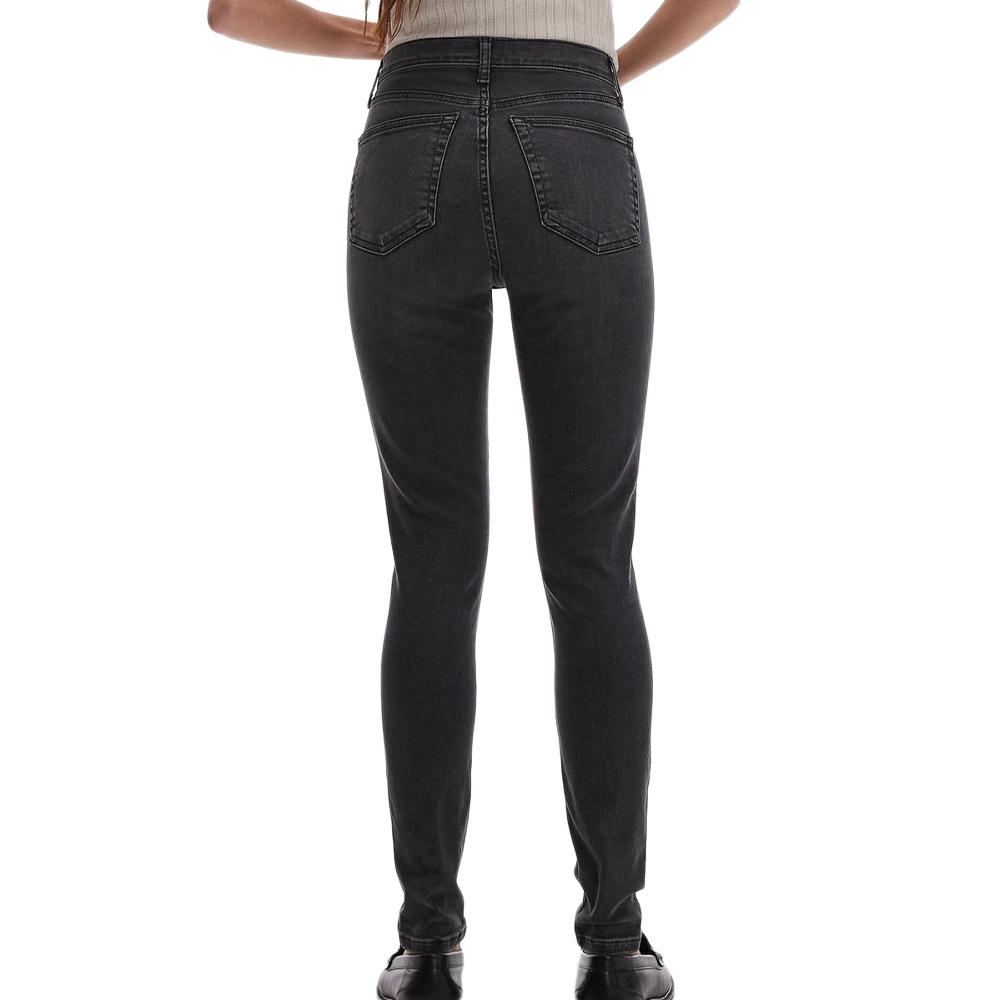 Jean Gris Femme Topshop Jamie Hr Slim vue 2