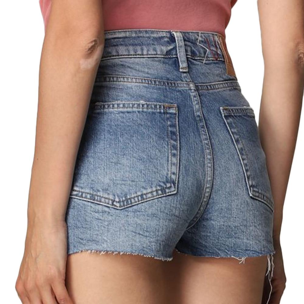 Short en jean Bleu Femme Superdry Skinny Hot vue 2