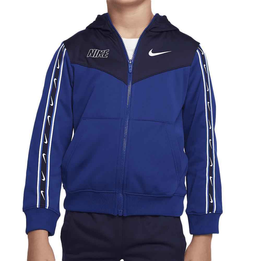 Sweat à Capuche Noir/Bleu Garçon Nike Repeat pas cher