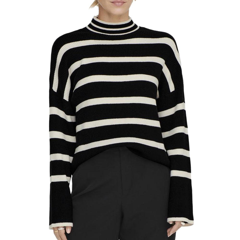 Pull Noir/Beige Femme Only Libi pas cher