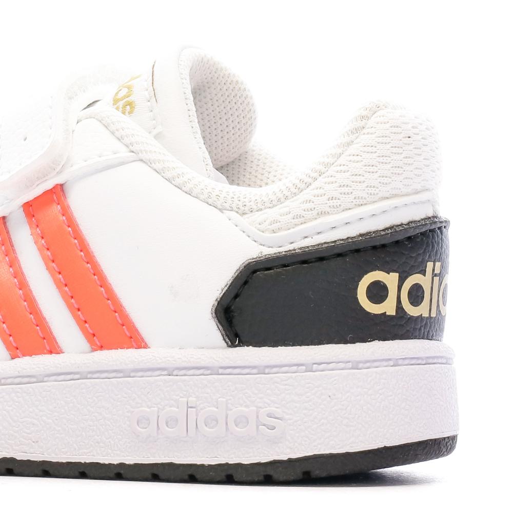 Baskets Blanches Garçon Adidas Hoops 2.0 Cmf I vue 7